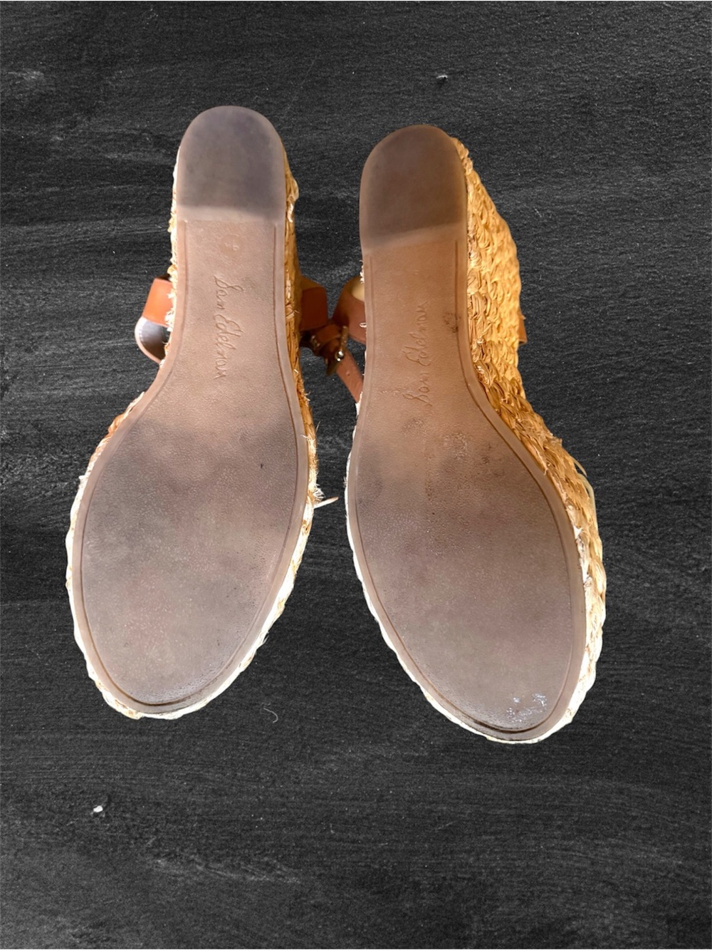 Sam Edelman “darline” Woven Espadrille Wedge Sandals - metallic and Brown - Picture 4 of 4